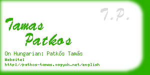 tamas patkos business card